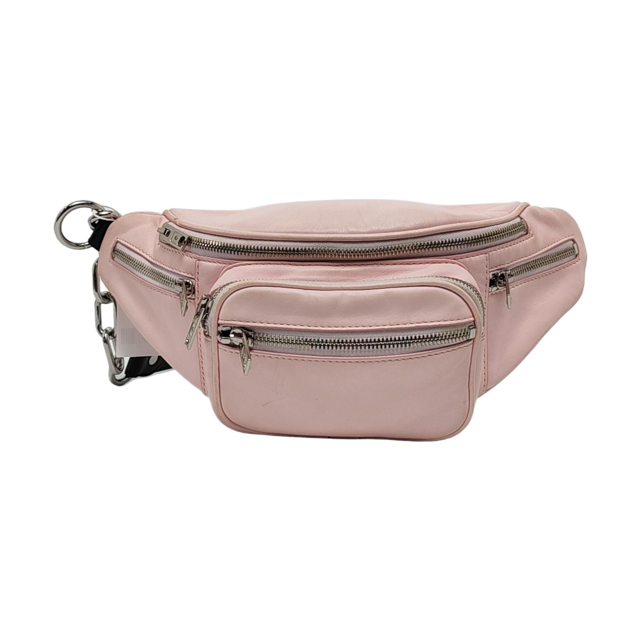 [Pre-Owned] Attica Silver Chain Lambskin Shoulder Bag Crossbody Bag Waist Bag Medium - Good #B963SM ONE SIZE