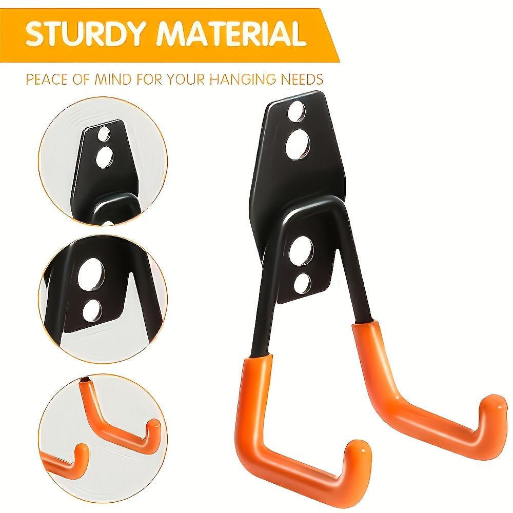 

[Durable Metal Tool Hooks] Durable Heavy-Duty Metal Tool Hooks |Two-Tone Steel Garage Storage Hooks and Organizer with Wall Mounting for Ladders,Bikes 6pcs оранжевый