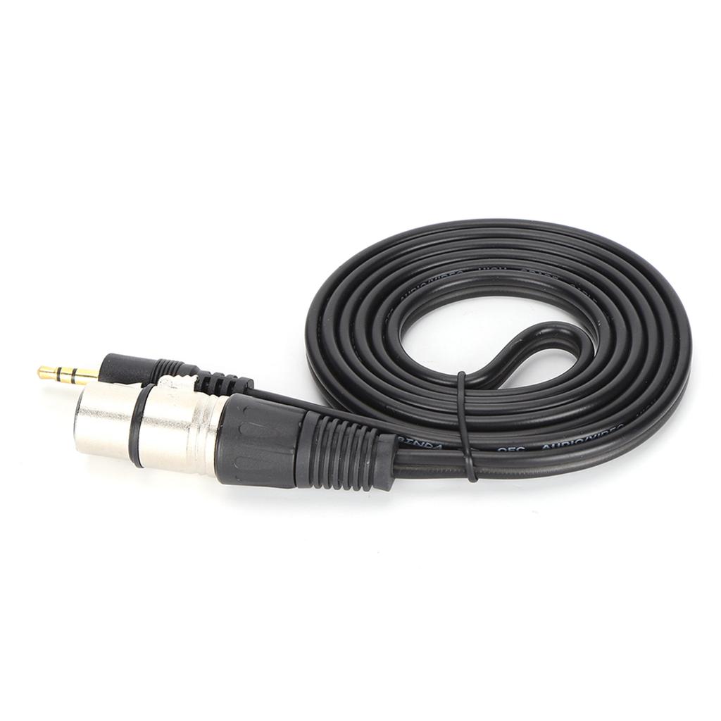 Microphone Cable 3.5mm Male to XLR Female PVC Microphone Cord for Digital Camera and PCBlack 1.5m 4.9ft