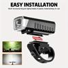 USB-Powered Bike Headlight with USB Rechargeable Lithium Battery 3-Mode (Bright/Dim/Strobe) Front Bike Light Quick-Attach Handlebar Mount