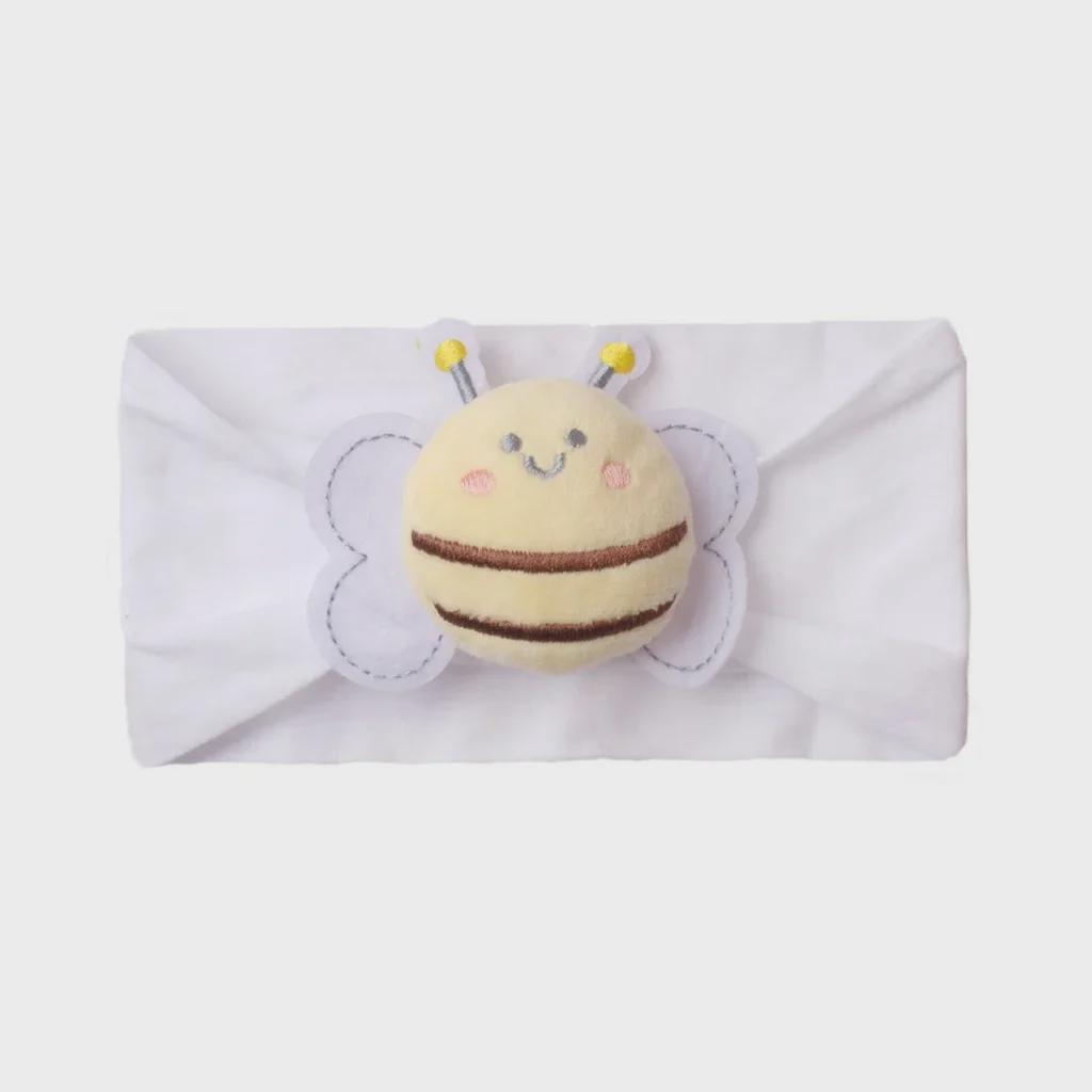 New Baby Nylon Headband: Solid Color Bee Design for Cute Girls