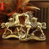 Brass Horse Figurine with Gold Ingot – 2026 Year of the Horse Feng Shui Wealth Statue for Home & Office