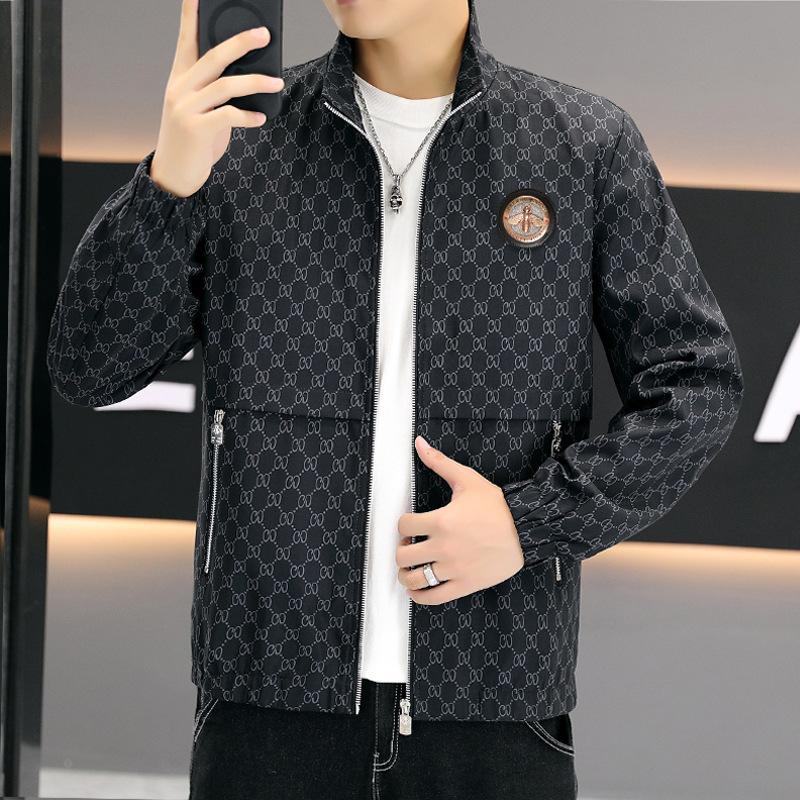 Весна и осень новая вышитая куртка мужская корейская версия свободного покроя с принтом — фото 6