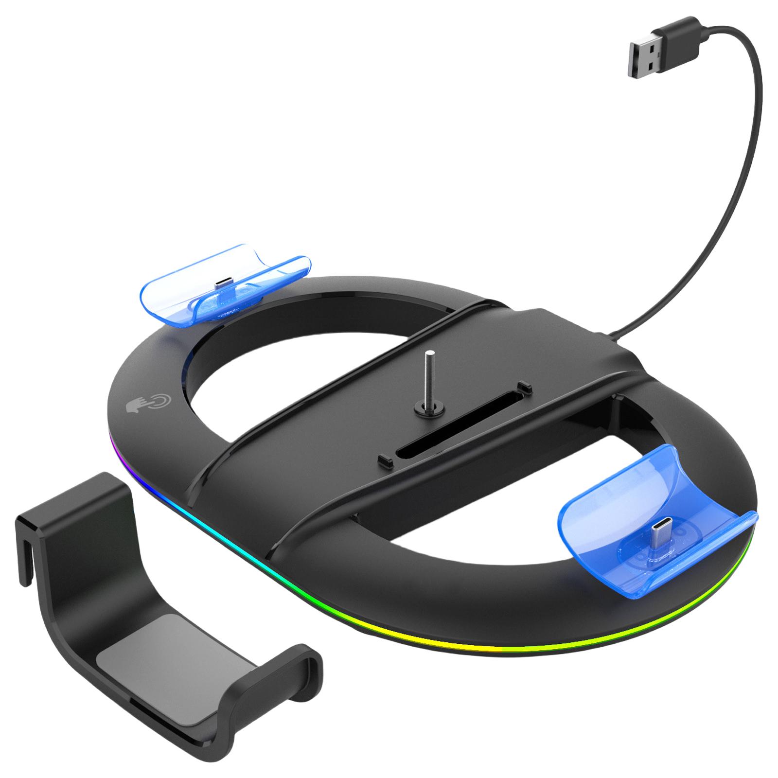 

Charging Station with Colorful Light Effects Consoles Stand Consoles Stand with Double Charges Simple Install for P5 чёрный