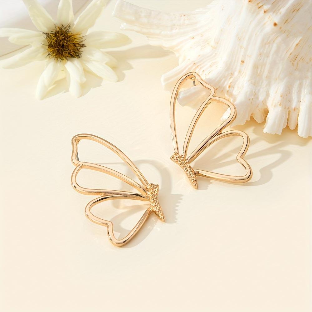 Cold Hollow Butterfly Earrings Earrings Street Shooting Fashion Alloy Earrings Women