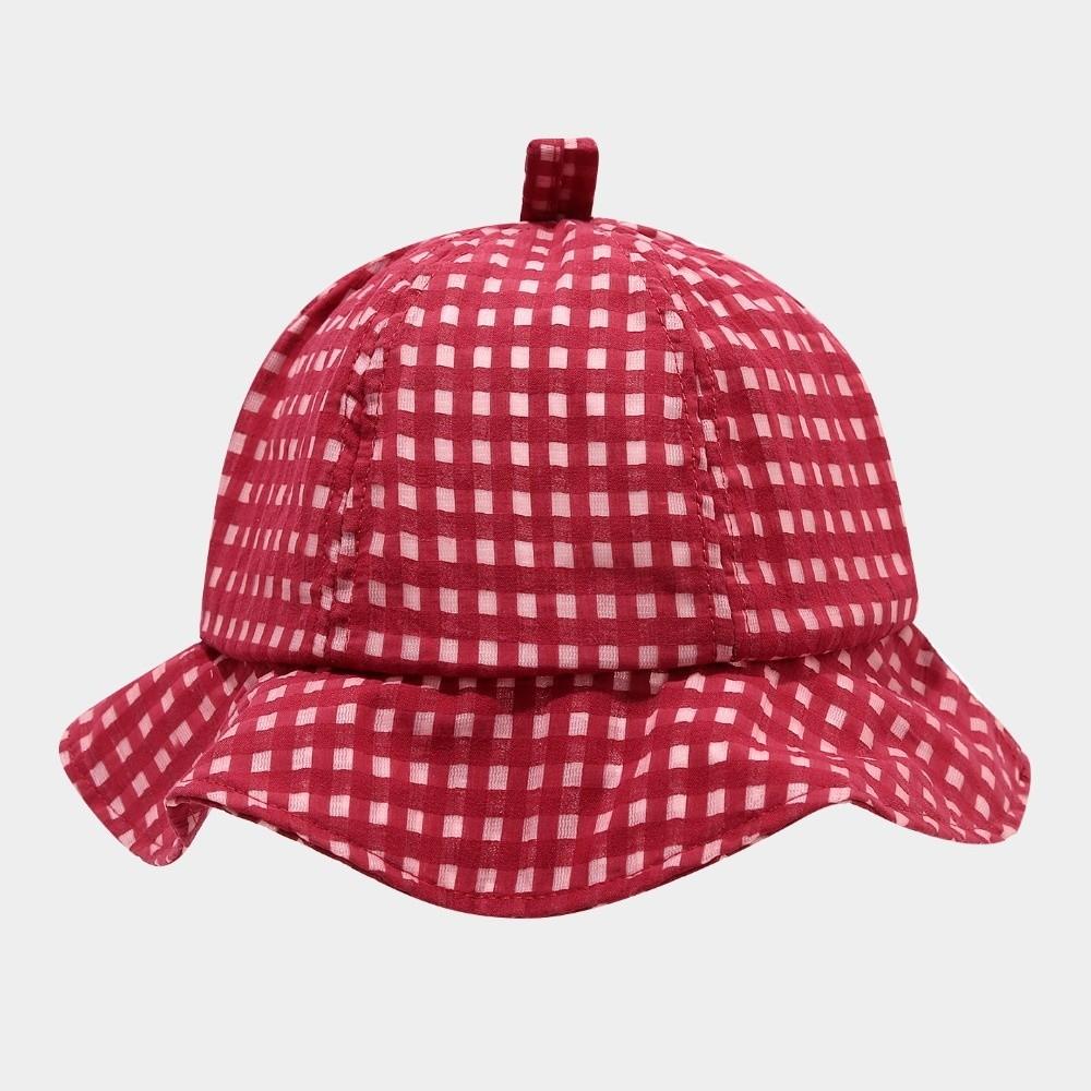 Japanese Plaid Bucket Cap Summer Women's Sun Hat Fashion Fisherman Caps  Outdoor