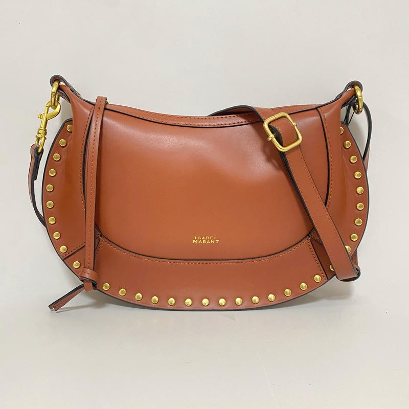 Французская Ретро заклепка Классическая Полумесяц Кожаная Сумка через плечо Сумка