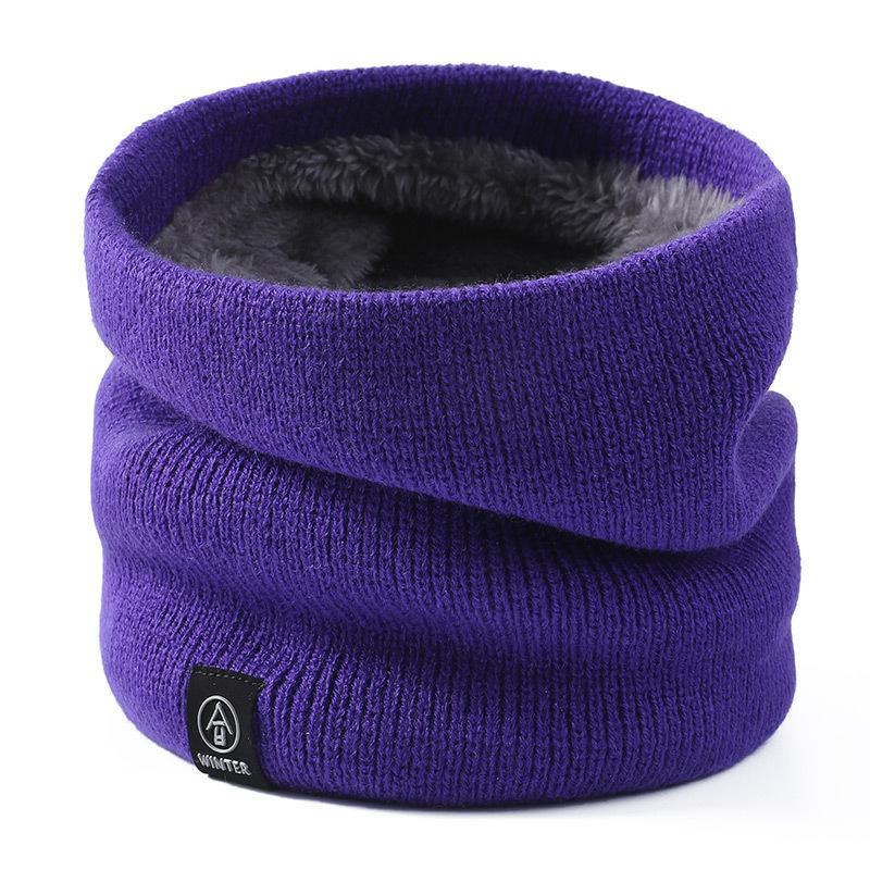 

Зимний теплый шарф мужской модный однотонный шарф женский пуловер утолщенный осенне-зимний для улицы защита шеи One Size фиолетовый