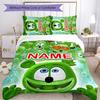 3pcs Gummibar Friends Cover Set - Personalized Name, HD Printed Bedding with 1 Cover and 2 Pillowcases - Perfect for Home Decor, Easy Care