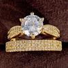 Cao Shi Retro His & Hers Luxury Wedding Ring Set - Stackable Plain Bands