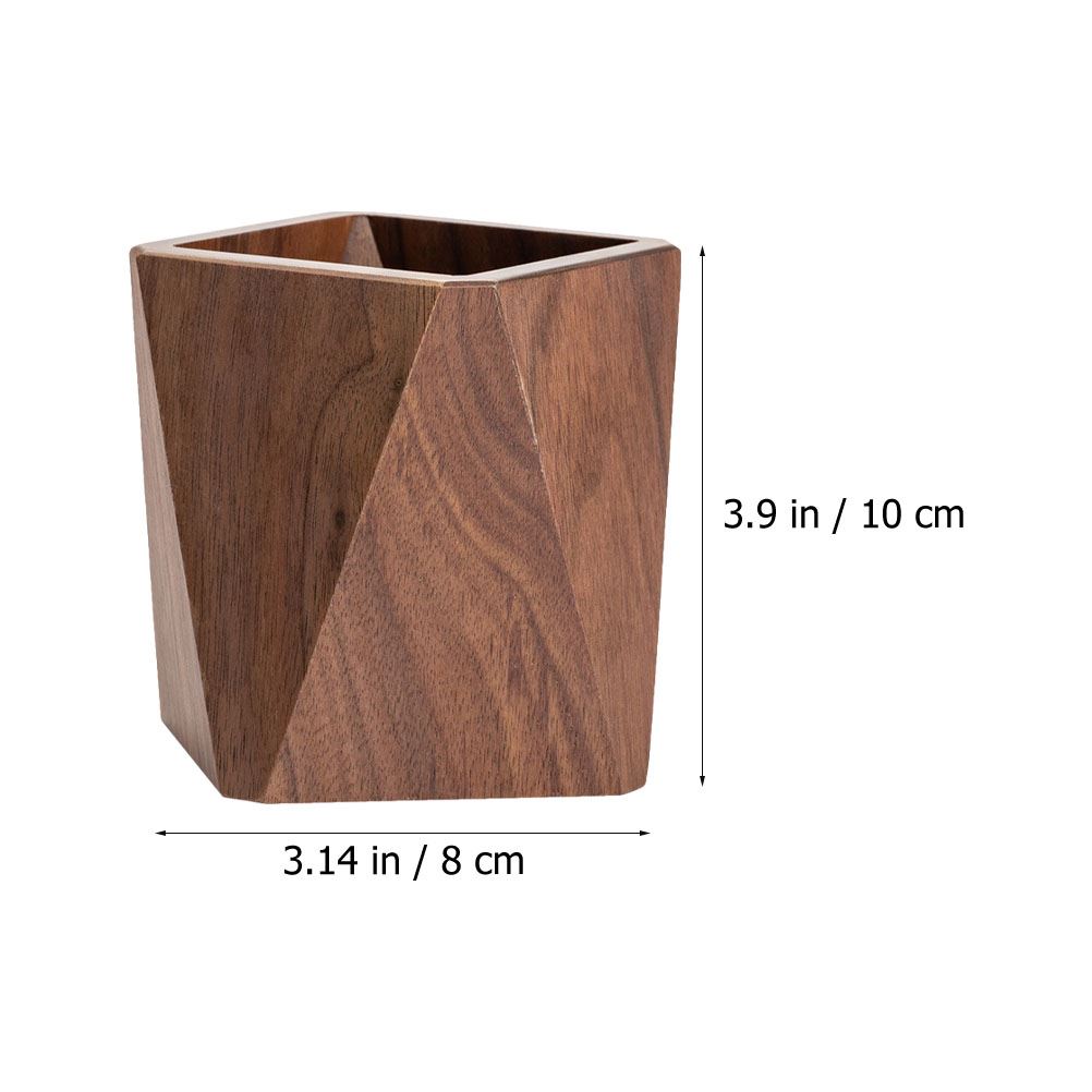 Wood Pen Holder Elegant Wooden Pen Holder Solid Wood Desk Organizer Stationery Box Desktop Container Pen Stand Writing Accessory