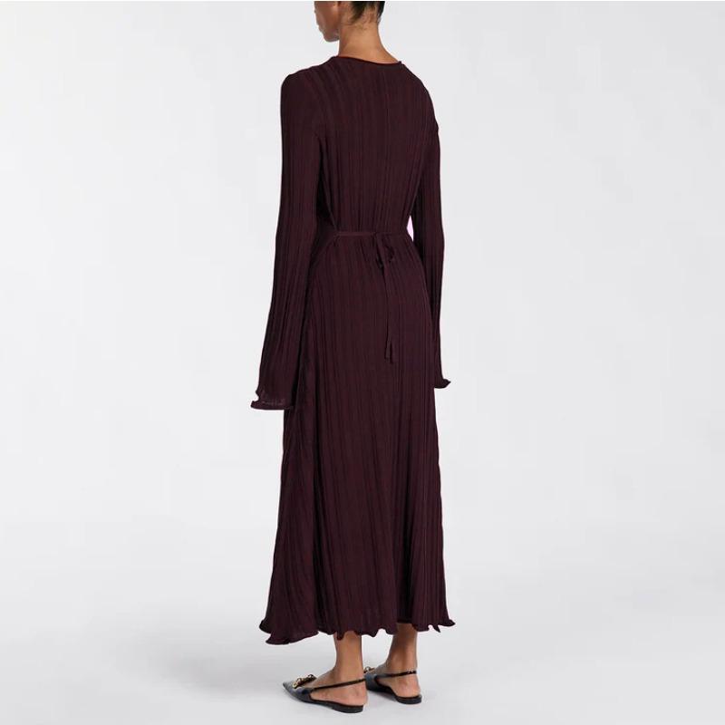 Pletené Maxi Šaty Dámské Podzim Zima Nové Ležérní Retro S Vysokým Pasem Žebrovaný Svetr Bodycon Šaty Dámské Sváteční Párty Outfity