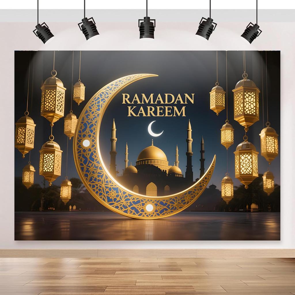 VIKAMA Ramadan Mubarak Background Muslim Ramadan Kareem Party Decoration Indoor And Outdoor Home Decoration
