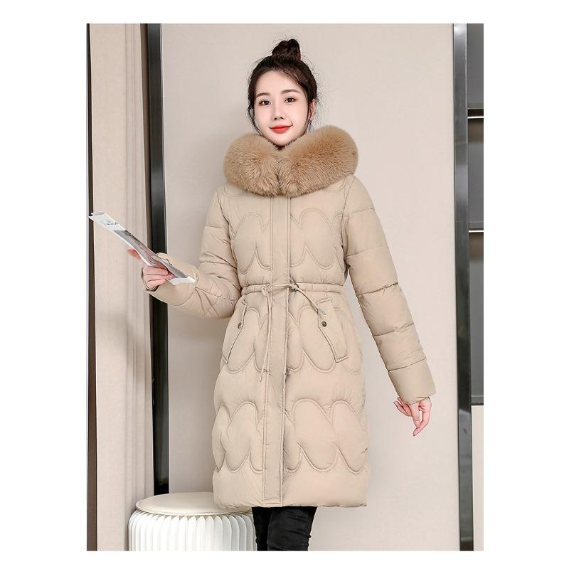 Down Jacket for Women Winter New Style Large Fur Collar Mid-length Thickened Waist Coat