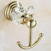 Golden Crystal Embellished Hanger Easy Installation Wall Mounted Modern Hook for Bathroom Kitchen Washroom