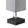 Table Lamp Linen Fabric Shade for Desk Bedroom Dorm
