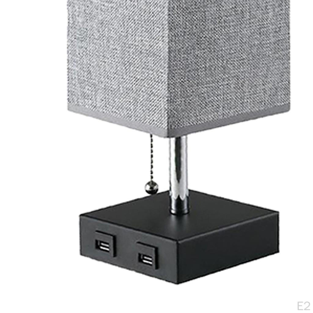 Table Lamp Linen Fabric Shade for Desk Bedroom Dorm