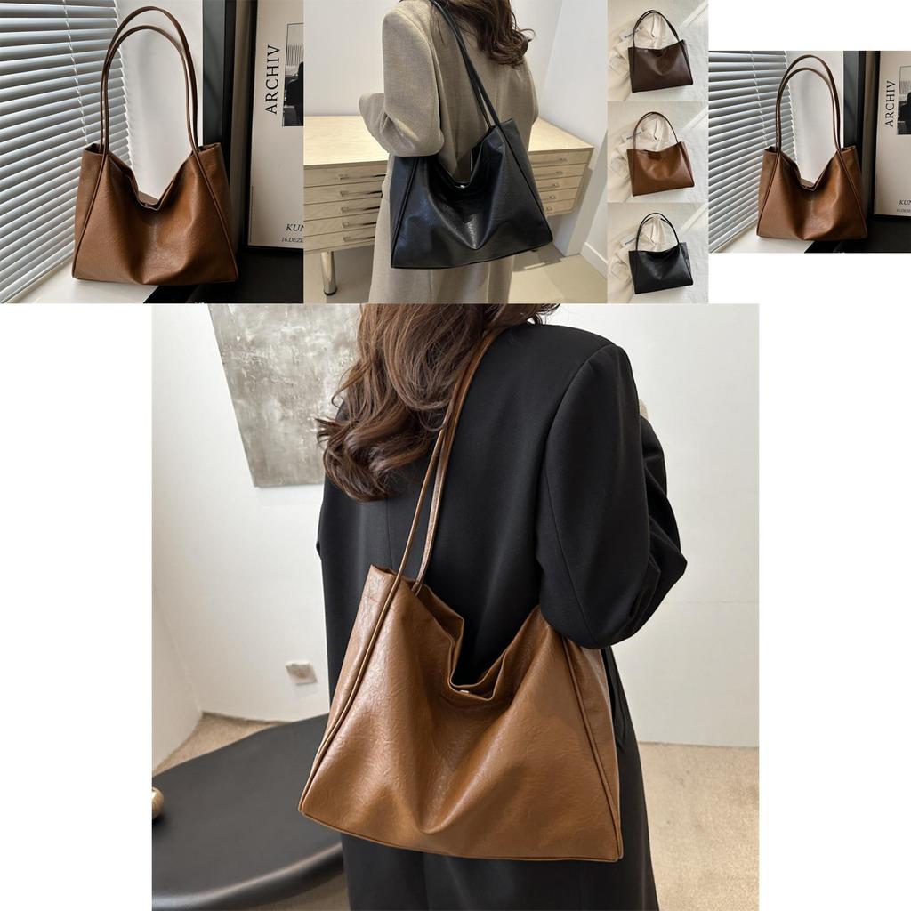 Vintage Fashion Large Capacity Tote Bag For Women Stylish Work Commuter Handbag