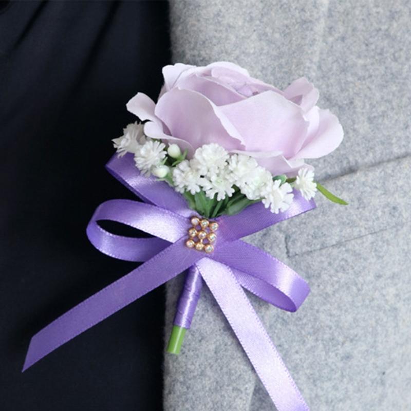 6 Stück Realistischer Seidenblumen-Anstecker Hohe Simulation Seidenrosen-Ansteckblume für Bühnenauftritte und Hochzeitsfeiern