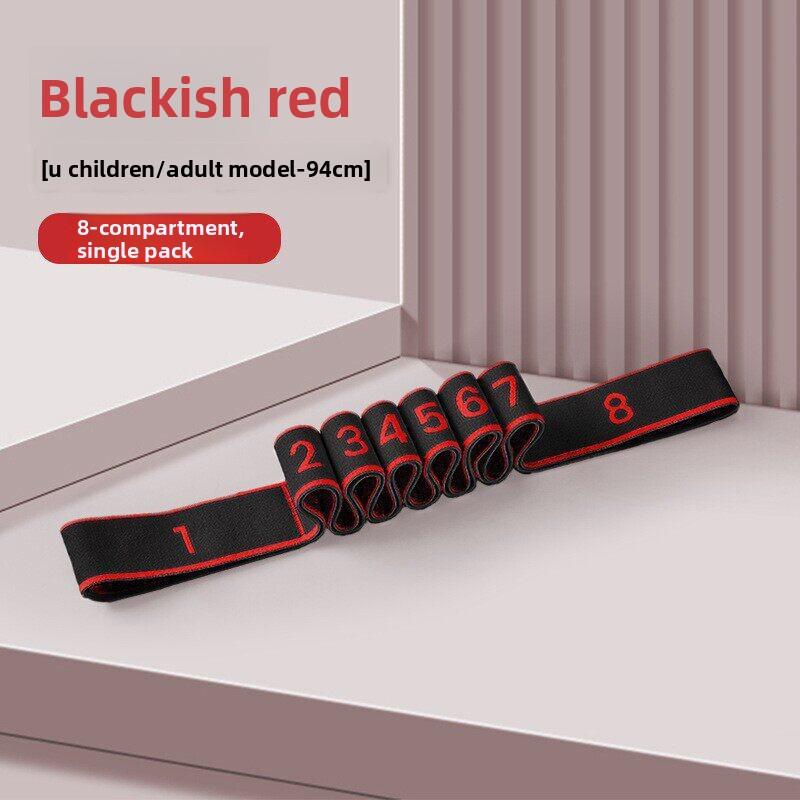 Yoga resistance bands, resistance bands for children s dance training, specialized segmented number resistance bands for fitness and back exercises 【8 levels】Black and r