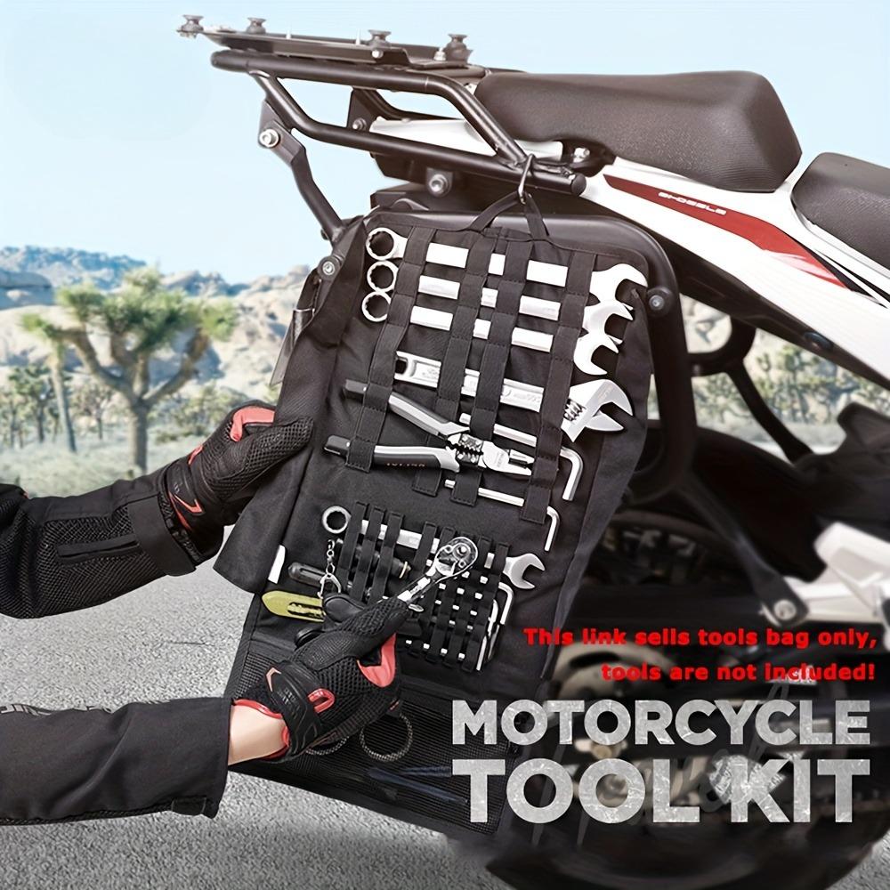 For MC-0130 MOTOCENTRIC Motorcycle Tool Bag - Durable Nylon, Adjustable Strap, Multi-Compartment Storage for Tools and Accessories