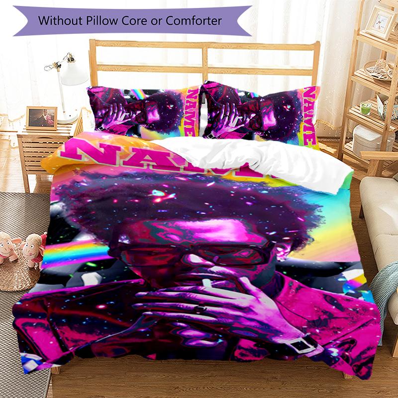 3pcs Custom Name The Weeknd Bedding Set Duvet Cover Closure Includes 1 Duvet Cover & 2 Pillowcases for All Seasons Bedroom Decor