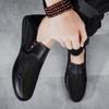 Fashion Summer Men Leather Casual Shoes Quality Slip On Men Loafers Comfortable Outdoor Mesh Flat Sneakers Non Slip Men Walking Footwear