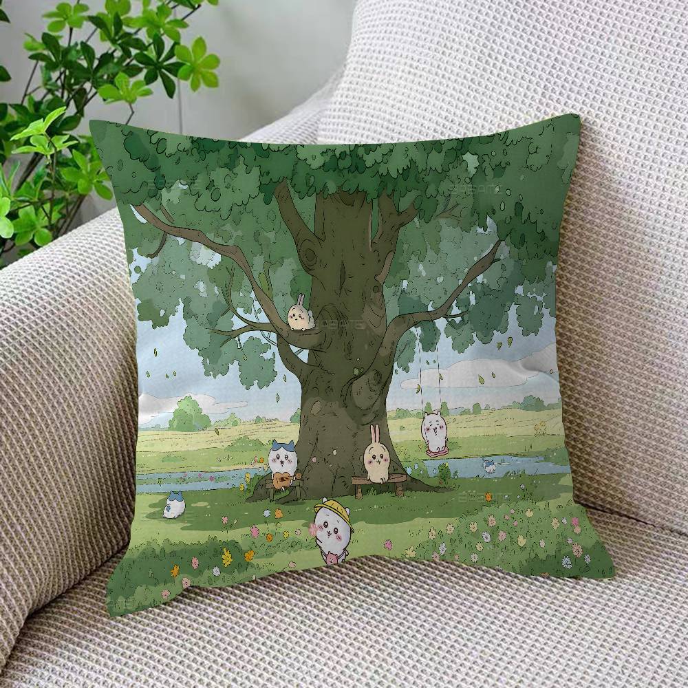 Cute Cartoon C-Chiikawas Pillow Cushion Cover Pillowcase Living Room Sofa Home Decor