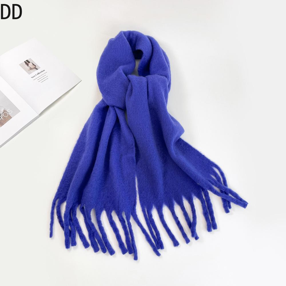 Chic Women Scarf Autumn Winter Mohair Versatile Luxury Green European Shawl Female Soft Warm Thermal Muffler Ladies Y2K Style