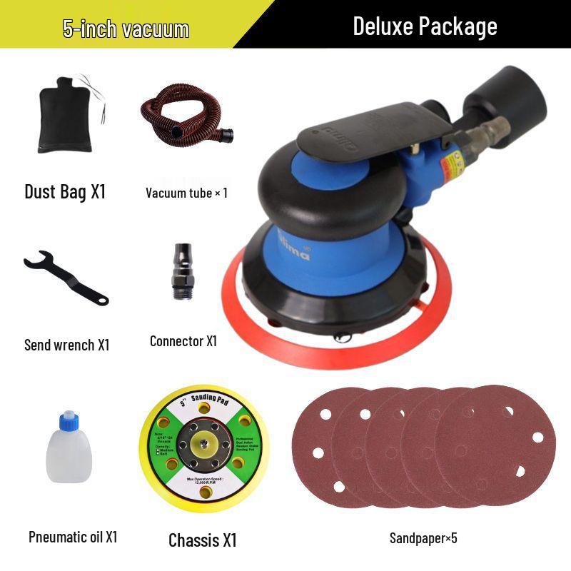 5-inch Stainless Steel Pneumatic Orbital Sander & Car Polisher