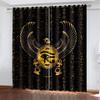 Ancient Egypt Eyes African Pharaoh Lion Black Gold Light Filtering  Window Drapes For Living Space Bedroom Space Window Drape Decor