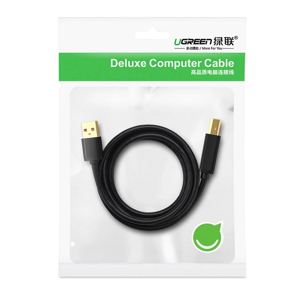 Ugreen US210 1m High-Speed USB 3.0 to USB-B Printer Cable – Black, 5Gbps Transfer Rate