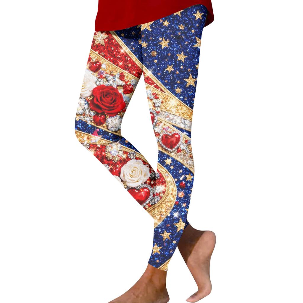 Women's Fashion Casual Print Straight-Leg Pants Outdoor Printed Slim Yoga Pants