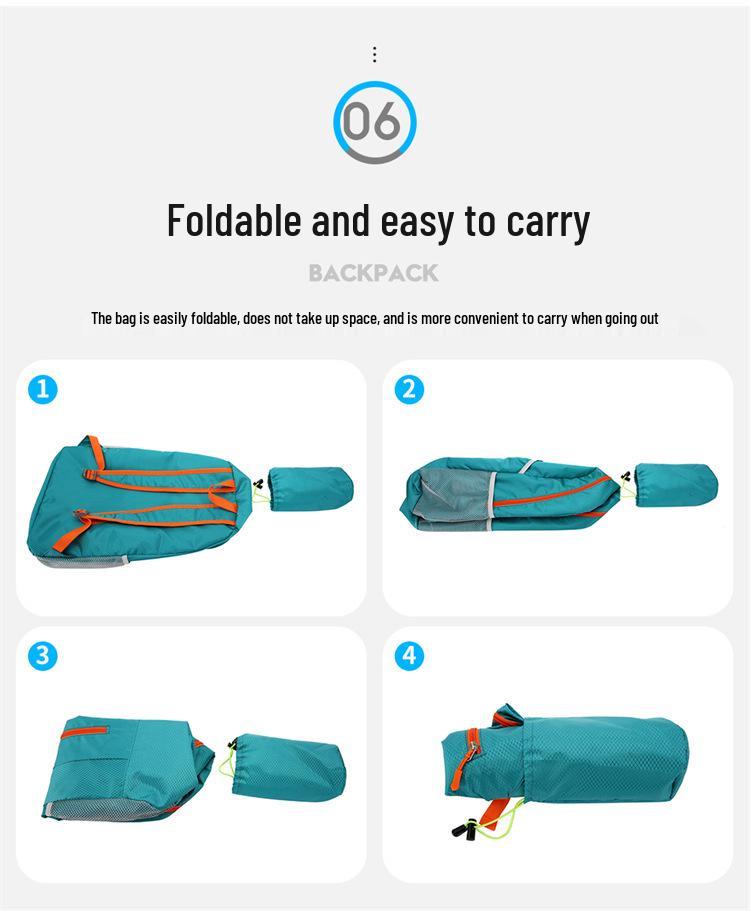 Foldable Water-resistant Outdoor Sports Backpack - Lightweight, Large Capacity for Travel