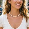 Fijne Nep Parel Choker, Elegante Kralen Ketting met Gouden Hart, Witte Kralen Choker voor Vrouwen Datum Feest Dagelijks Gebruik