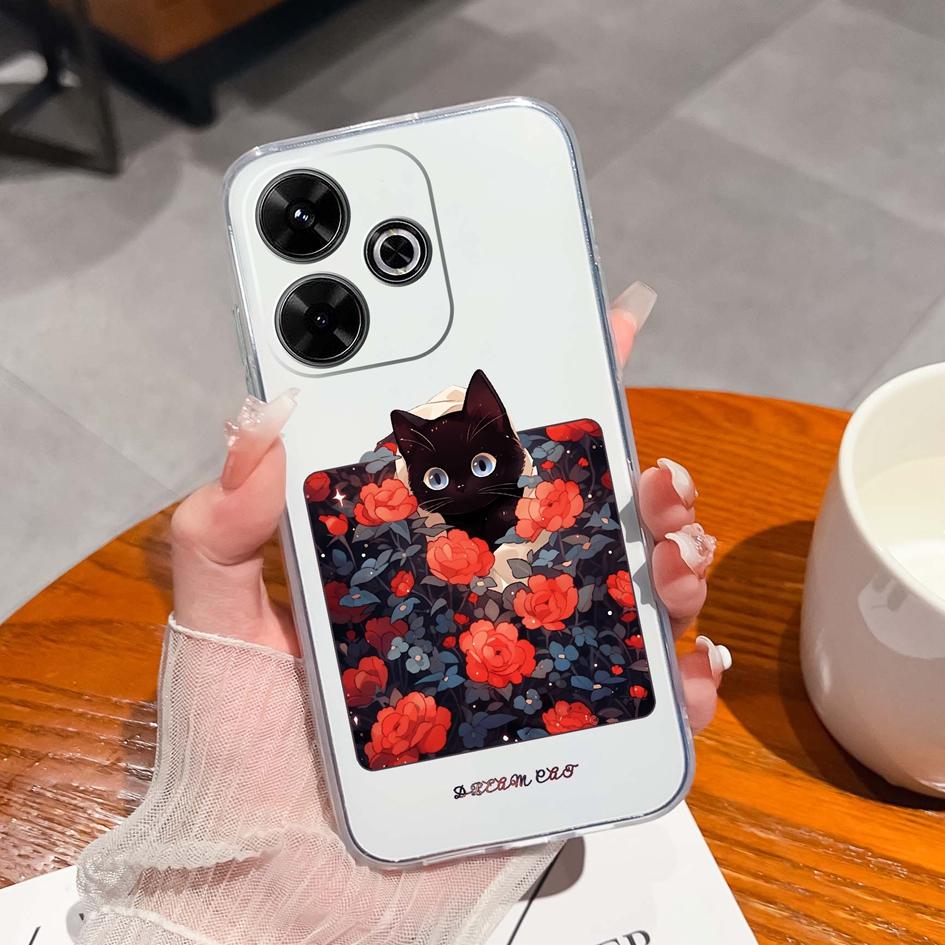 Populární pouzdro s graffiti motýlem pro Xiaomi Redmi 13 13C 14C A3 Note 13 Pro K70E K60 Ultra Nový kryt Měkký silikonový Ochrana proti pádu Průhledné pouzdra na telefon pro Redmi