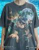 T-shirt Cats In Space Comfort Colors®, Magliette Gatto Galattico, Maglione Divertente per Amanti dei Gatti, Canotta Retrò Anni '90, Arte Felina Cosmica Galleggiante sulla Luna