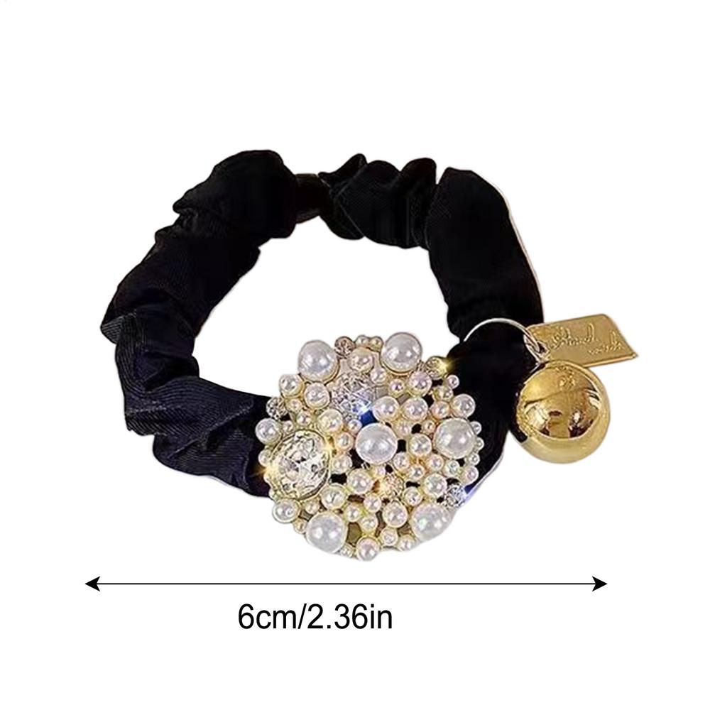Hair Scrunchie 1PC Pearl Rhinestone Hair Tie Luxury Styling Womens Ponytail Hair Tie Scrunchie Adult Hair Band Elastic Hair Tie
