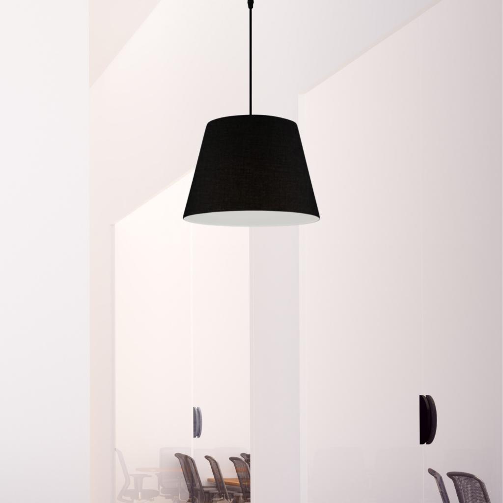 

Sofia Conical Single Pendant Chandelier Black Fabric Entrance Hall Kitchen