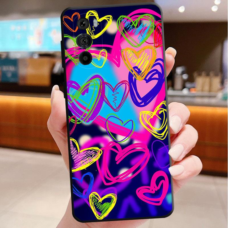 Phone Case For Motorola Edge 50 40 Pro 60 50 40 30 Ultra Neo Fusion Moto G Play G Stylus G Power G Love Pink Heart