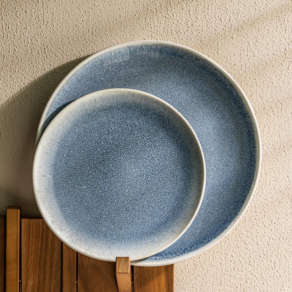 Plate High Value Gradual Change Blue Ceramic Plate Dinner Plate Home Restaurant Dish Tableware Steak Plate Pasta Plate