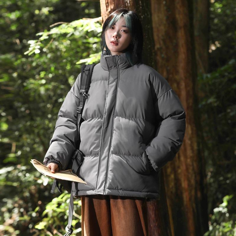 Large Yards of Cotton Clothing Men and Women Section of The Winter Padded Stand-up Collar Cotton Jacket Loose Thickened Couple Paragraph Cotton Jacket