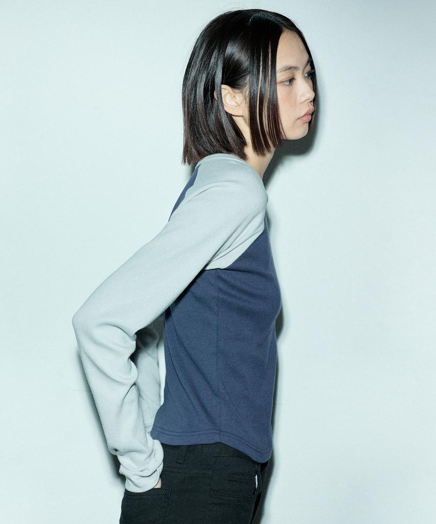 Kyuliti C Raglan Long Sleeve T-Shirt_Navy