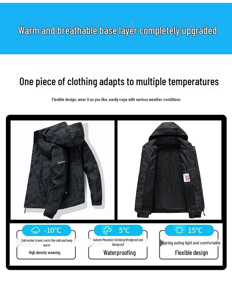 ROMON Herren Winddichte Wasserdichte Kapuzenjacke