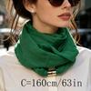 Spring Autumn Pleated Neck Scarf Women Magnetic Buckle Thin Square Scarf Premium Versatile Neck Gaiter Lightweight Neck Warmer
