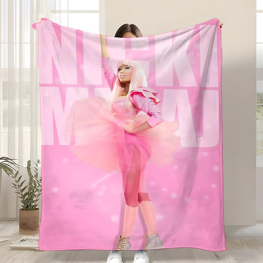 N-Nicki Minaj Album Pink Friday Throw Kid-Friendly Flannel Throw Blanket Soft Warm Anti-Static Washable All Season 75x90cm
