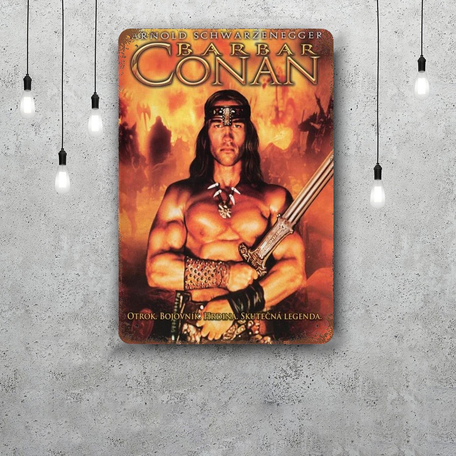 

conan the barbarian Movie Metal Signs wall decor Vintage Tin Signs Captain Metal Poster Decor for Bar Pub Club Wall Decoration 20x30cm（7.8x11.8inch）