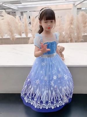 2023 Toddler Baby Girls Princess Dress Kids Snow Queen Costume Dress with Accessories Cosplay Birthday Party Halloween Christmas Gift