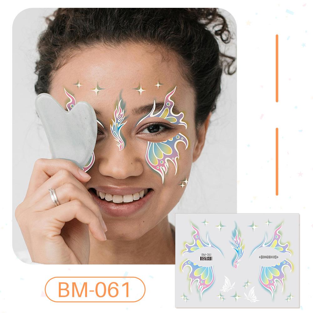 Ruikalong June 1st Kids' Waterproof Face & Forehead Cartoon Tattoo Stickers for Face Painting