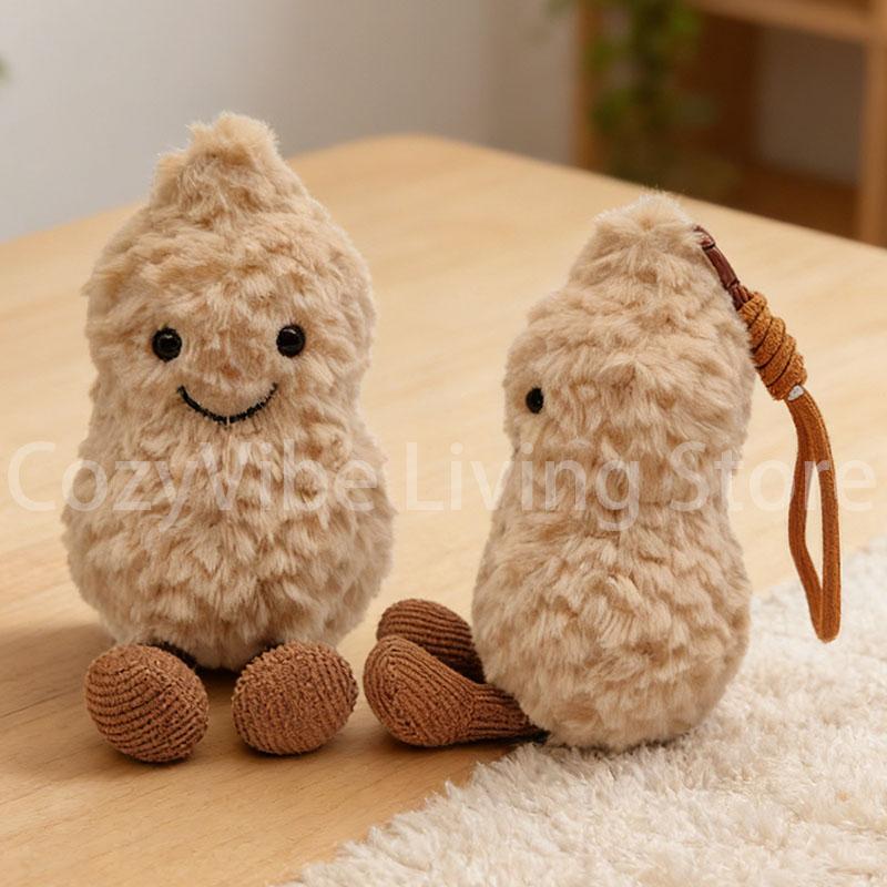 Adorabile Ciondolo Peluche Arachide Bambola Morbida Carina Regalo di Compleanno Festa per Donne Bambini Ciondolo Divertente per Borsa Portachiavi Decorazione Scrivania Casa